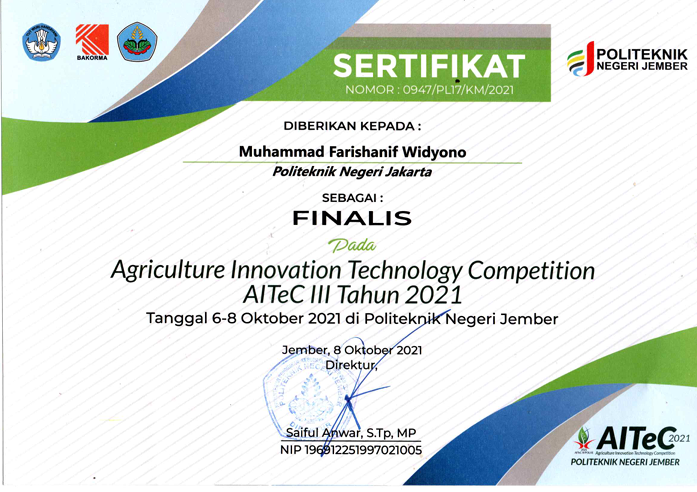 AITEC3 2021 certificate