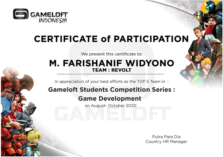 gameloft 2020 certificate